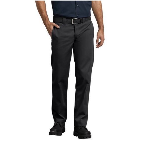 Dickies Men's Slim Straight Fit Twill Work Pants - Black 32x32 - Picture 1 of 3